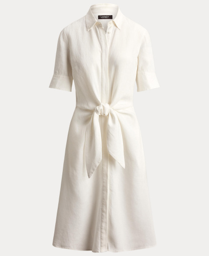 Lauren Ralph Lauren Women's Linen Shirtdress - White