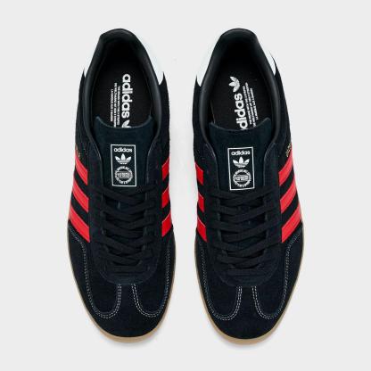 Men's adidas Originals Gazelle Indoor Casual Shoes - Core Black/Better Scarlet/Gum - view 5