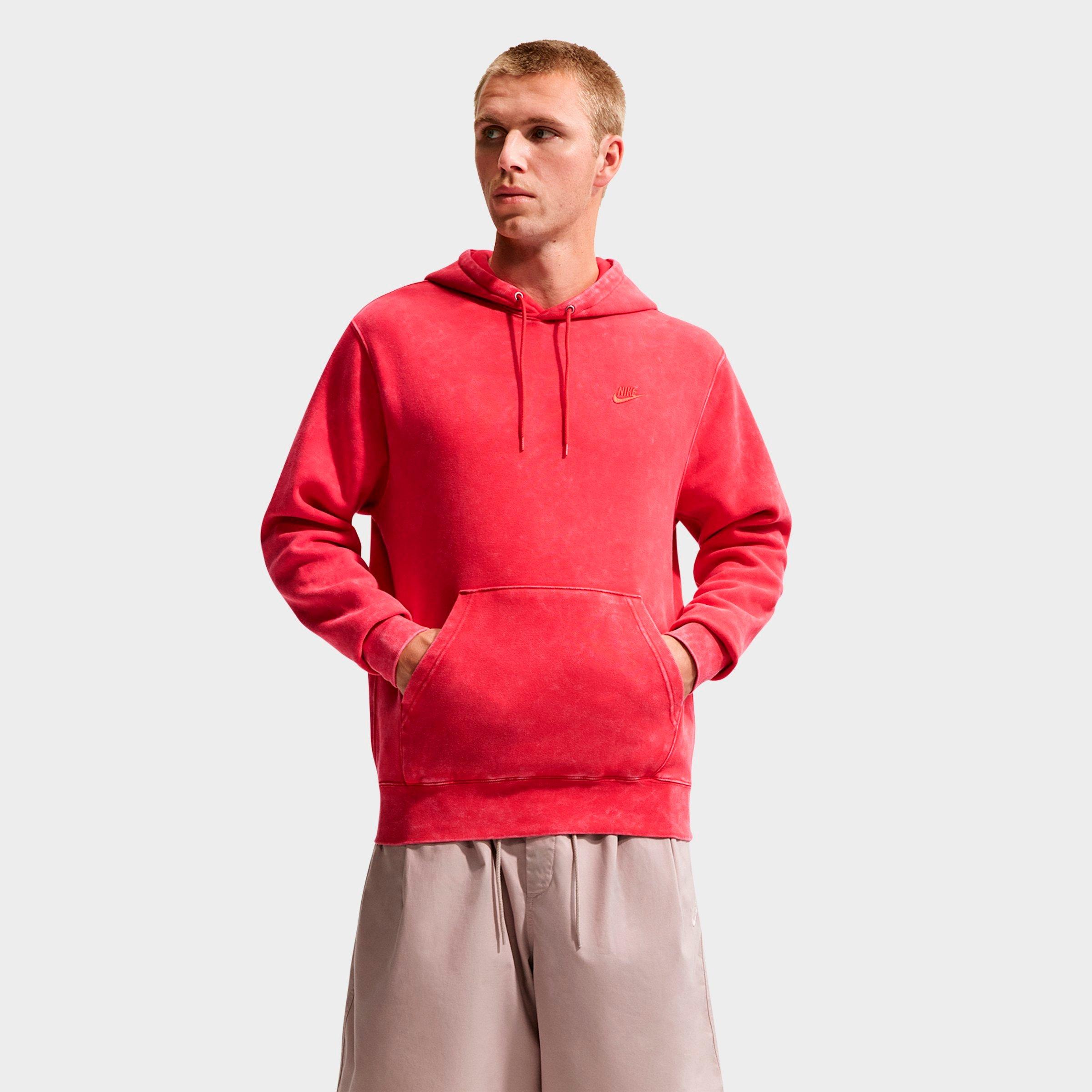 Men's Nithtke Sportswear Club Washed Fleece Hoodie - University Red/University Red