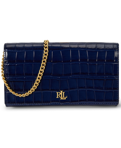 Lauren Ralph Lauren Adair II Small Croc-Embossed Crossbody Bag - Refined Navy