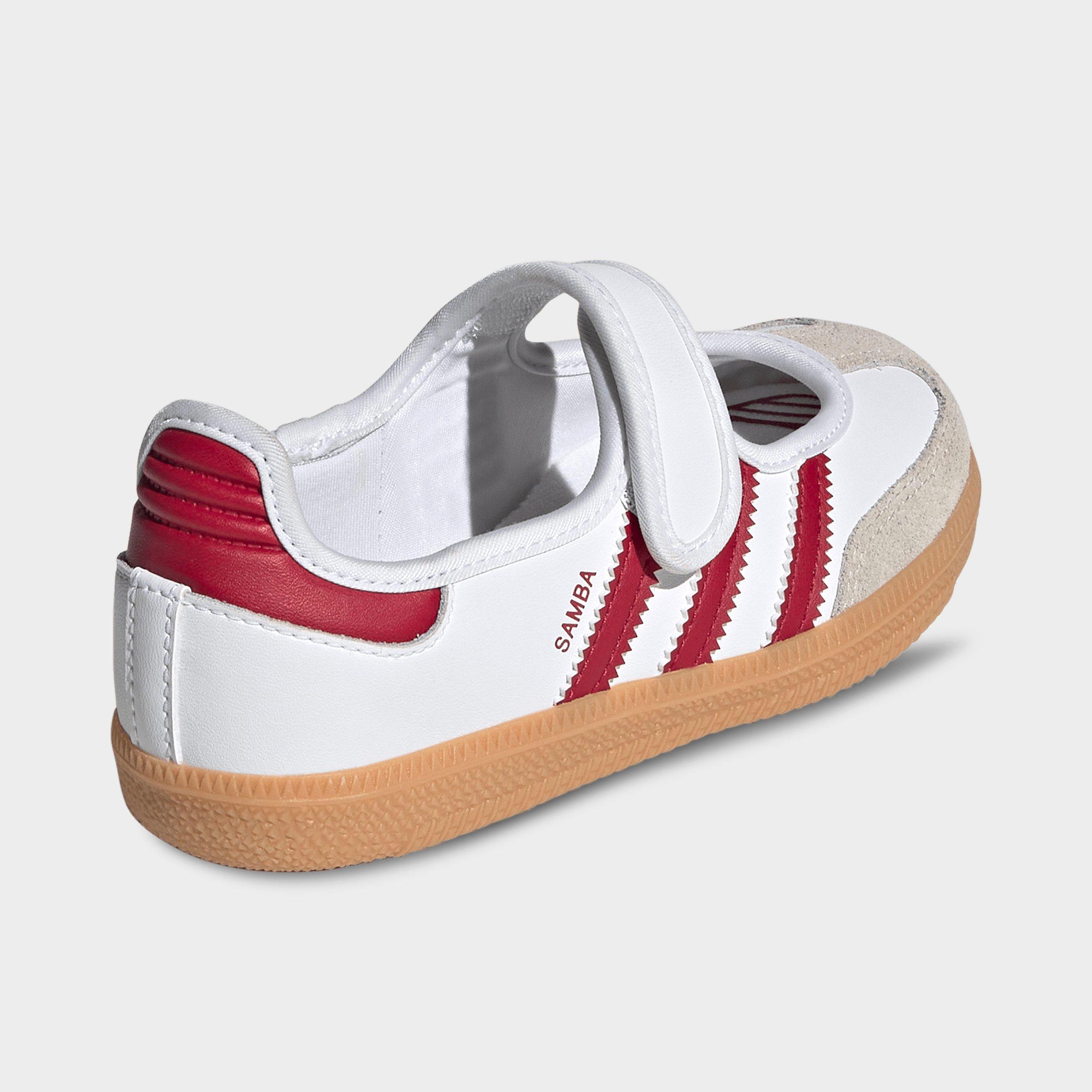 Girls' Little Kids' adidas Originals Samba Jane Casual Shoes - Cloud White/Team Victory Red/Gum - Back view