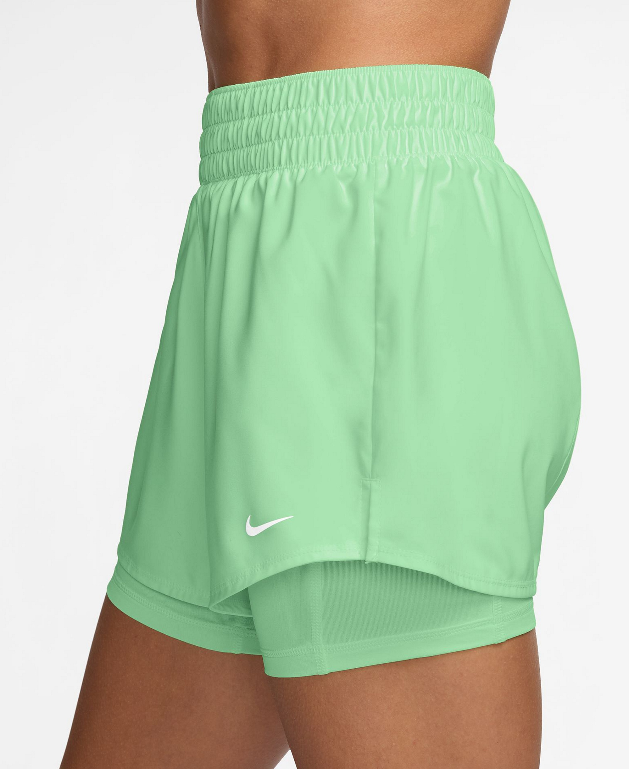 Nike Women's One Dri-Fit High-Waist 2-in-1 Shorts - Cucumber Calm/white