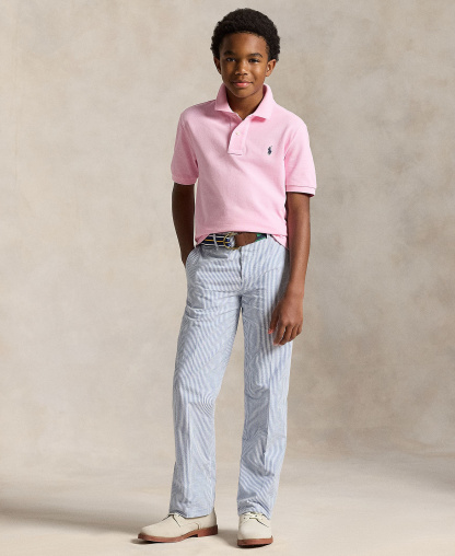 Polo Ralph Lauren 8-20 Boys' Cotton Mesh Logo Polo Shirt - Carmel Pink