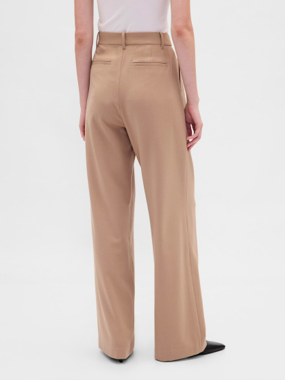 365 High Rise Pleated Trousers - Camel hair tan