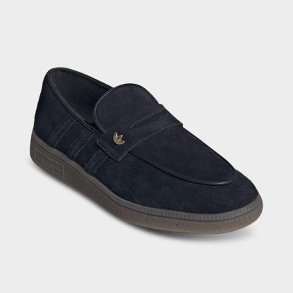 Women's adidas Originals Handball Spezial Loafer Casual Shoes - Part 1 - Core Black/Core Black/Gum - Both shoes facing left
