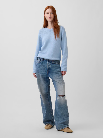 100% Cotton Rollneck Sweater - Sail blue