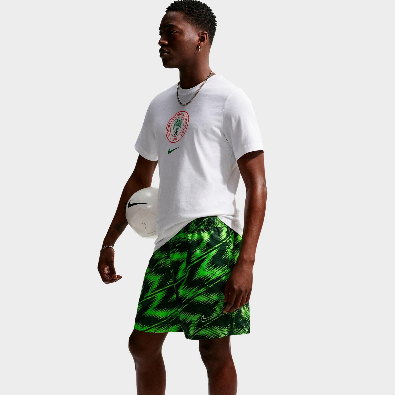Men's Nike Club Nigeria Soccer Flow Shorts - Electric Green/Pro Green/Electric Green