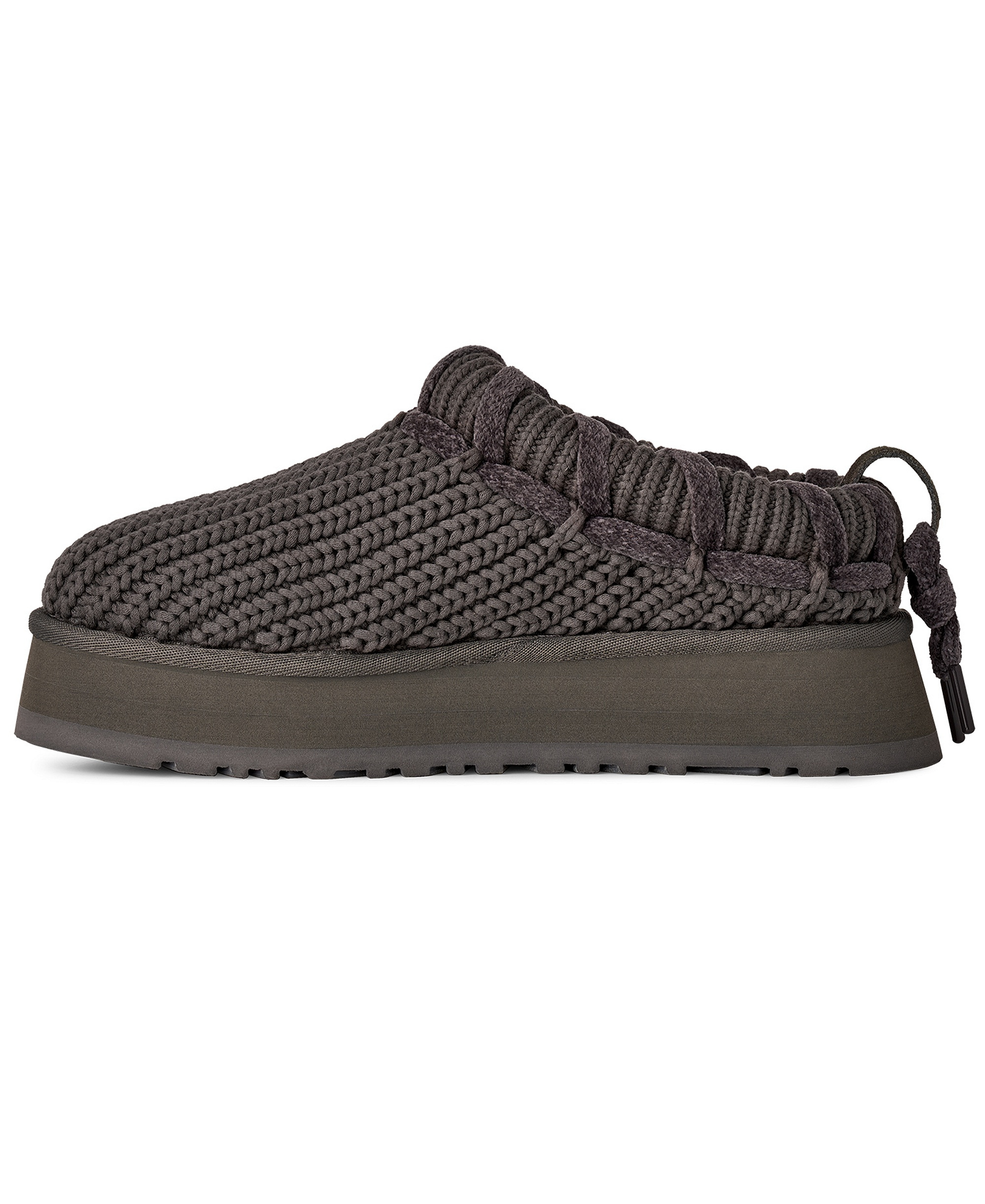 UGG® Women's Tazz Whipstitch Knit Slip-On Slippers - Charcoal