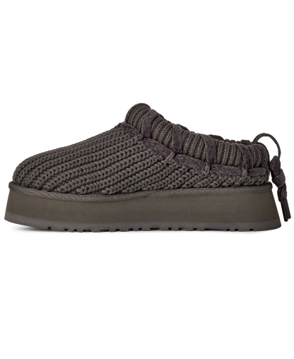 UGG® Women's Tazz Whipstitch Knit Slip-On Slippers - Charcoal