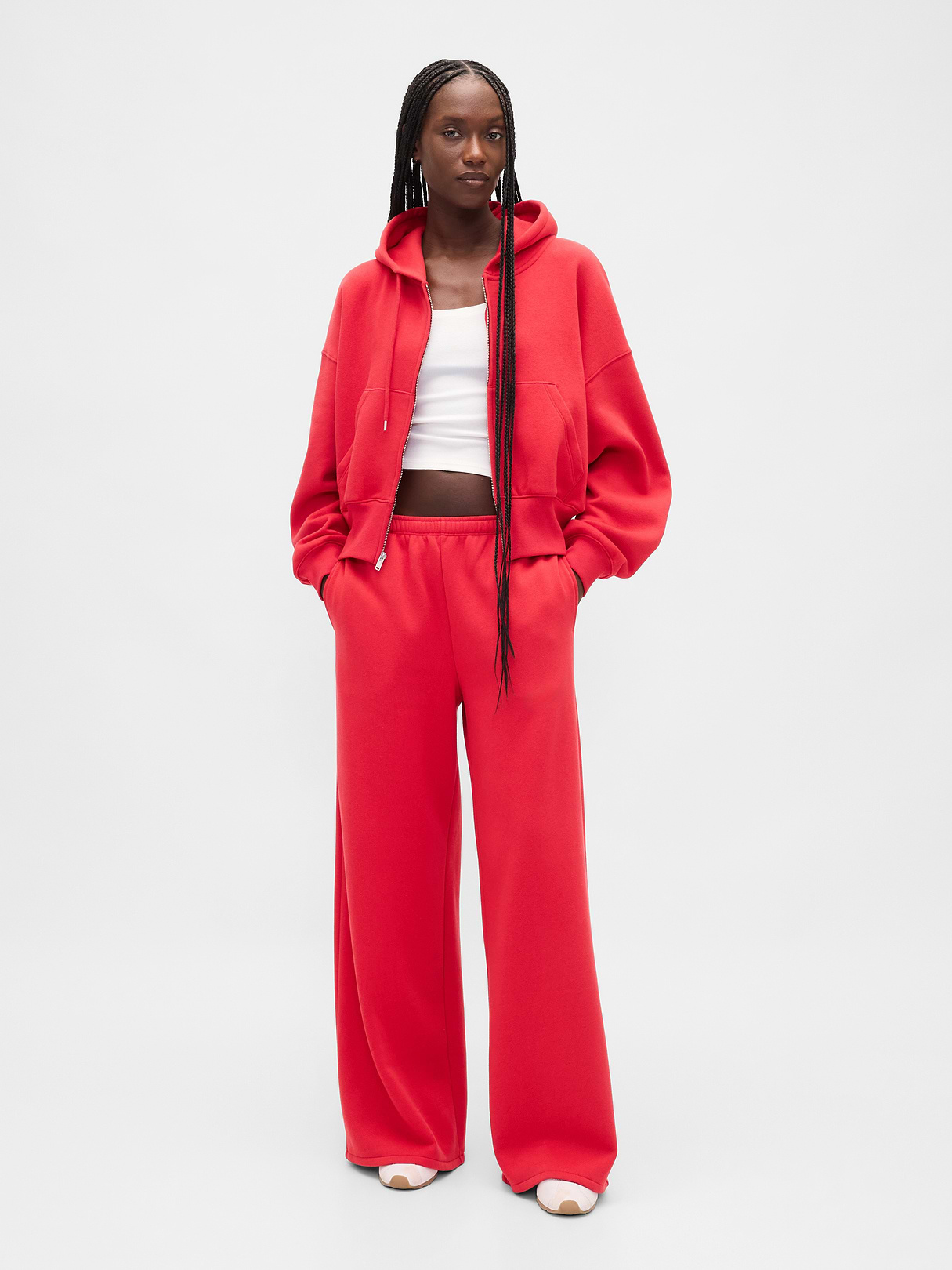 VintageSoft Baggy Sweatpants - Modern red