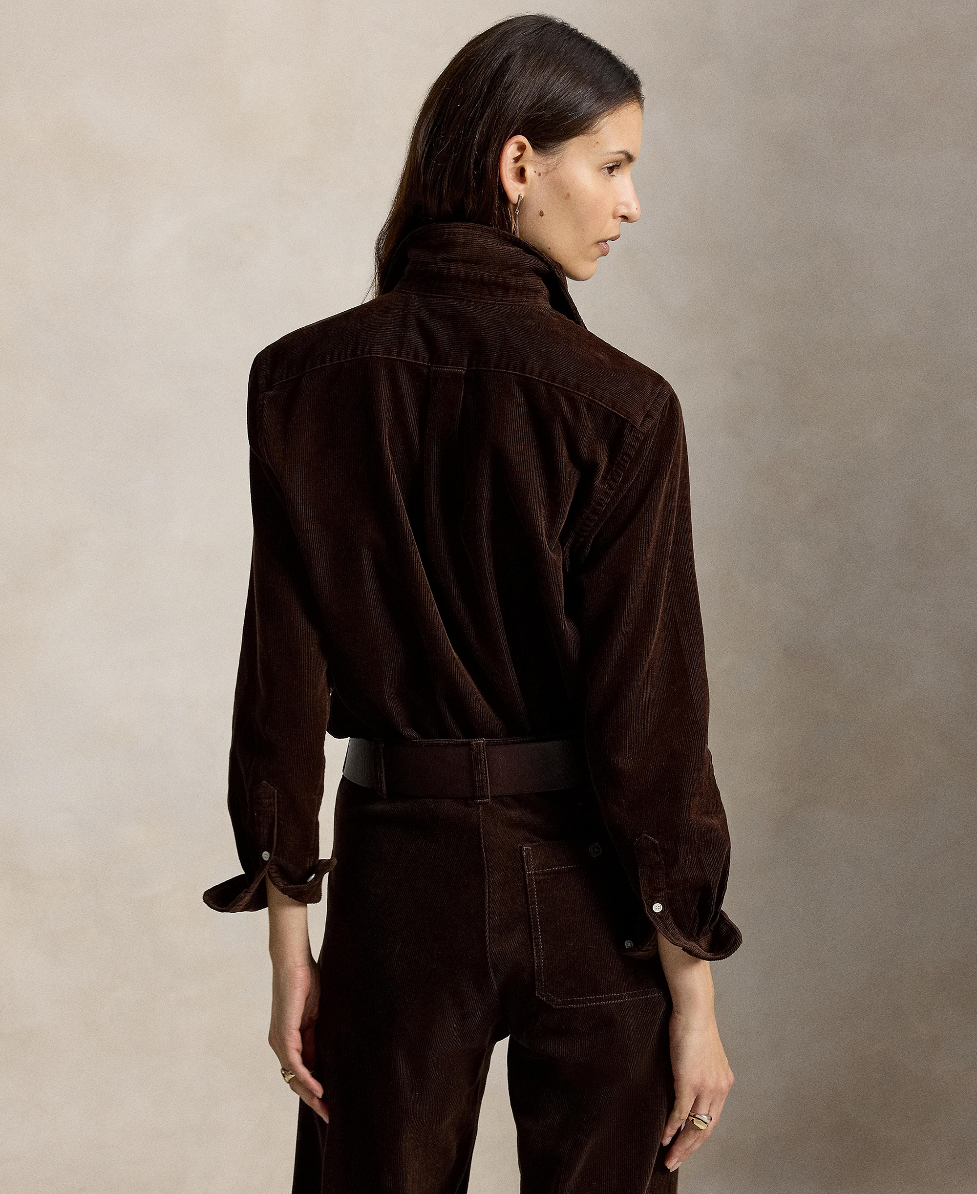 Polo Ralph Lauren Women's Classic-Fit Cotton Corduroy Shirt - Dark Brown