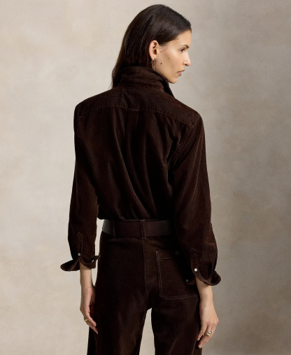 Polo Ralph Lauren Women's Classic-Fit Cotton Corduroy Shirt - Dark Brown