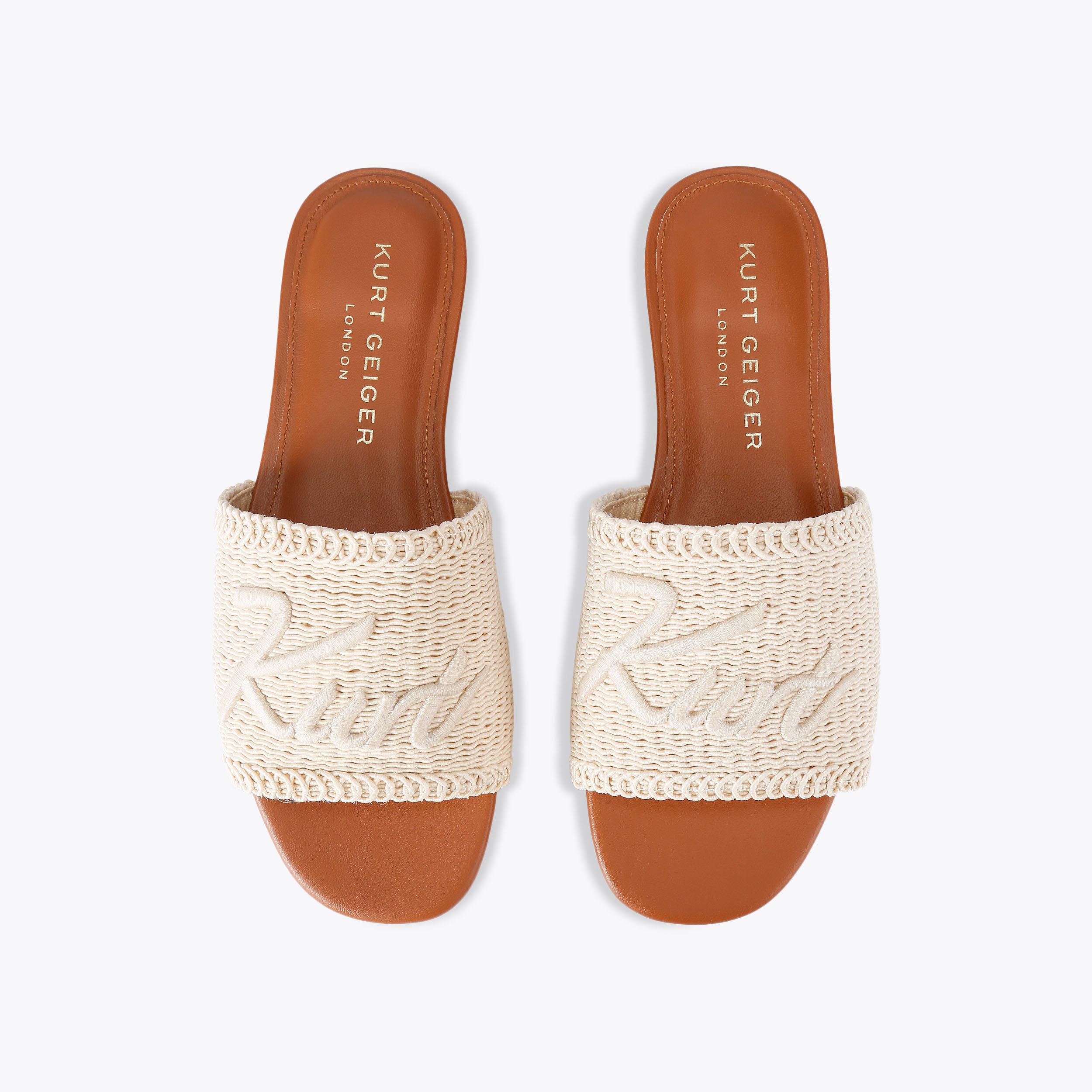 Kurt Geiger London Kurt Woven Flat Sandal - Beige - view 3