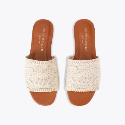 Kurt Geiger London Kurt Woven Flat Sandal - Beige - view 3
