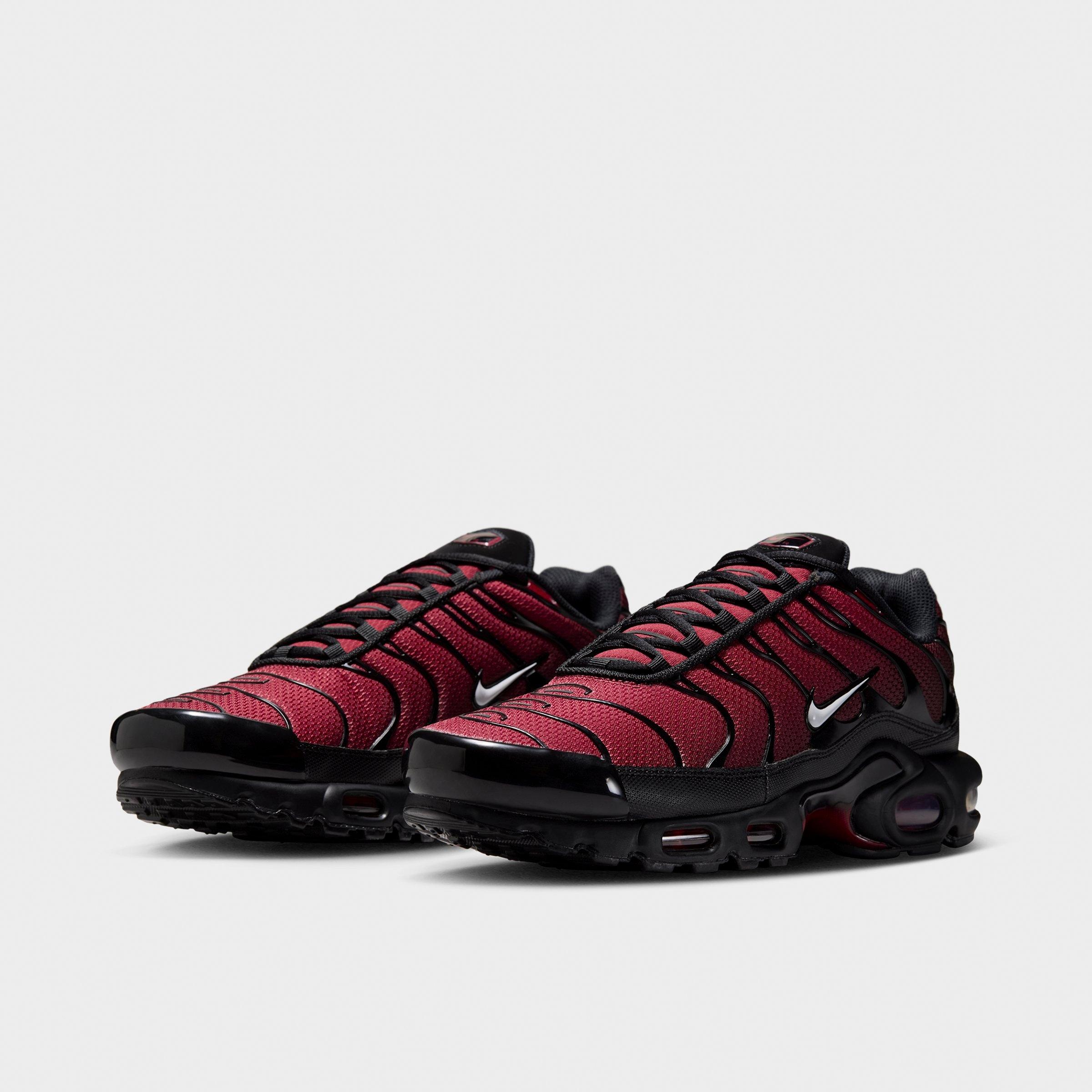 Men's Nithtke Air Max Plus Casual Shoes - Tough Red/Black/Mystic Dates/Grey Fog - Both shoes facing left
