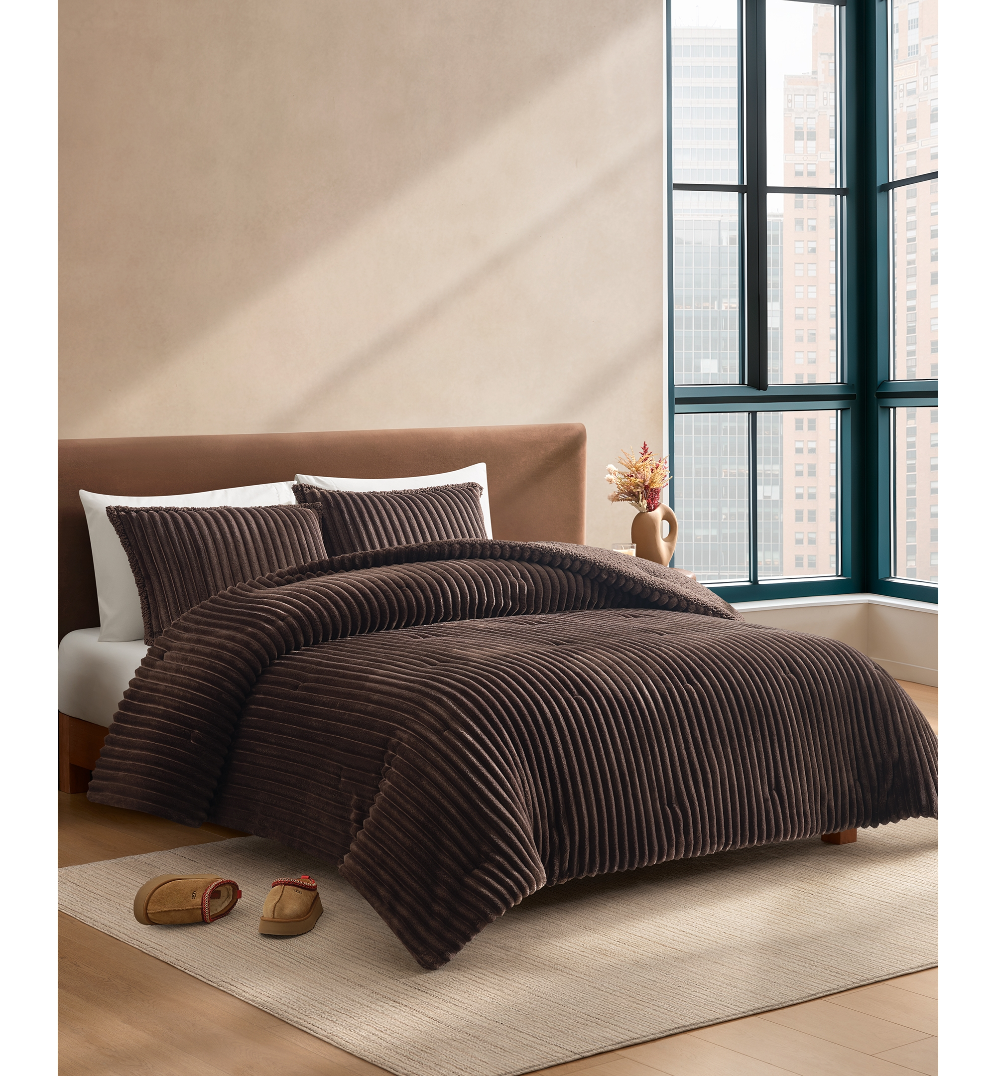 UGG® Avery Ribbed Comforter Set - Burnt Cedar