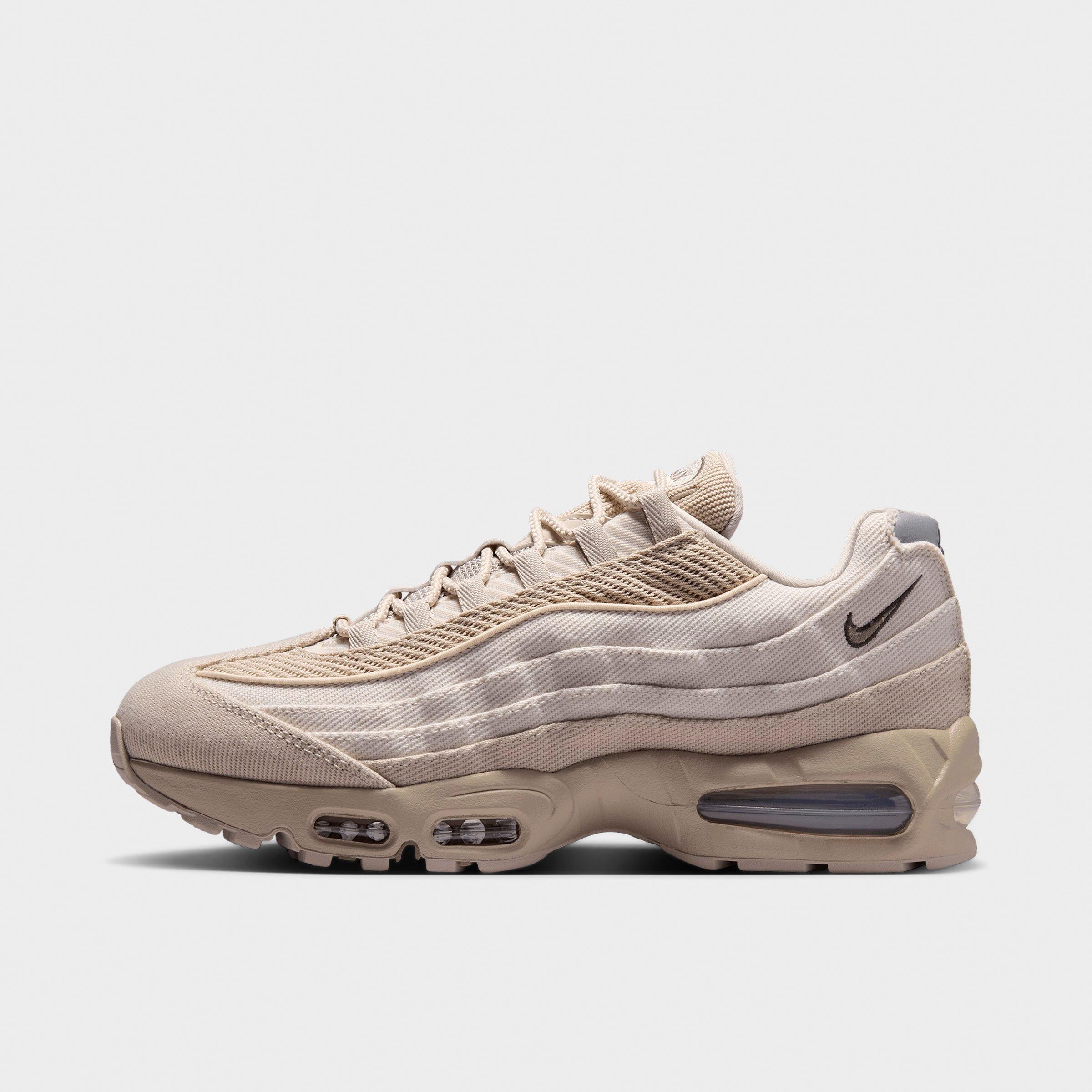 Men's Nithtke Air Max 95 Big Bubble Scorpion Casual Shoes - Part 1 - Cream II/Light Orewood Brown/Newsprint/Moon Fossil - Left shoe facing left. Outside of the shoe.
