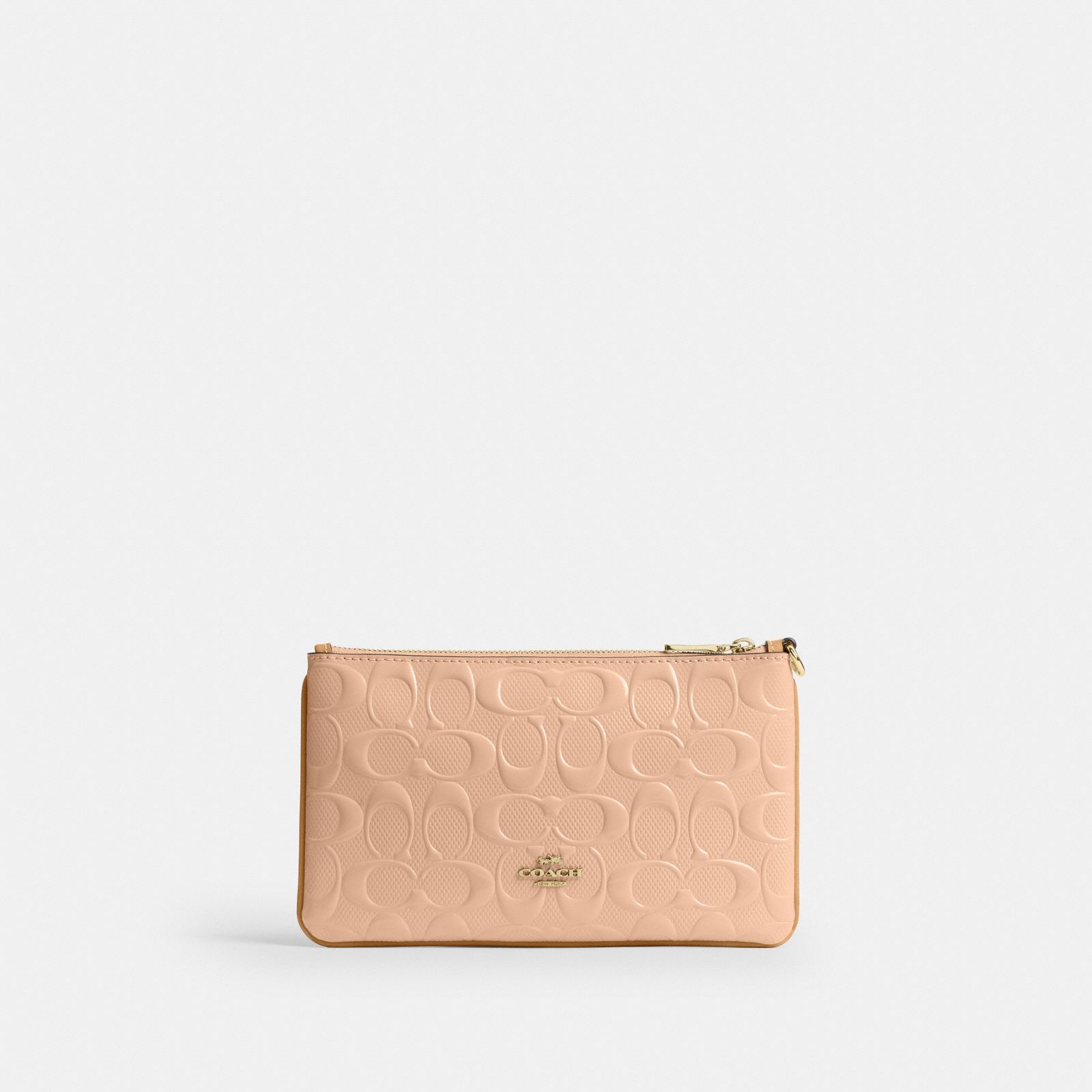 Ashton Wristlet In Signature Leather - Gold/Faded Blush - view 6