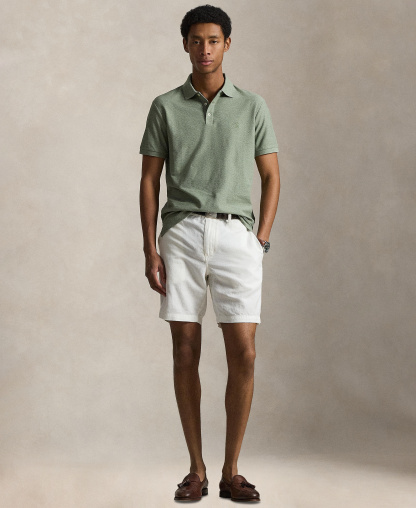 Polo Ralph Lauren Men's Custom Slim-Fit Honeycomb-Mesh Polo Shirt - Greenery Heather
