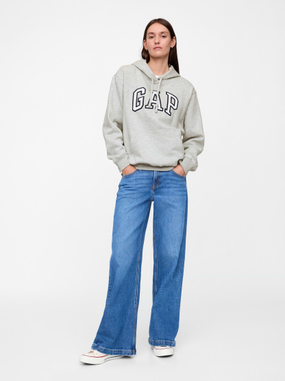 Relaxed Gap Logo Hoodie - light heather gray