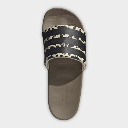 Women's adidas Adilette Comfort 2.0 Slide Sandals - Crystal Linen/Core Black/Crystal Linen - Top view