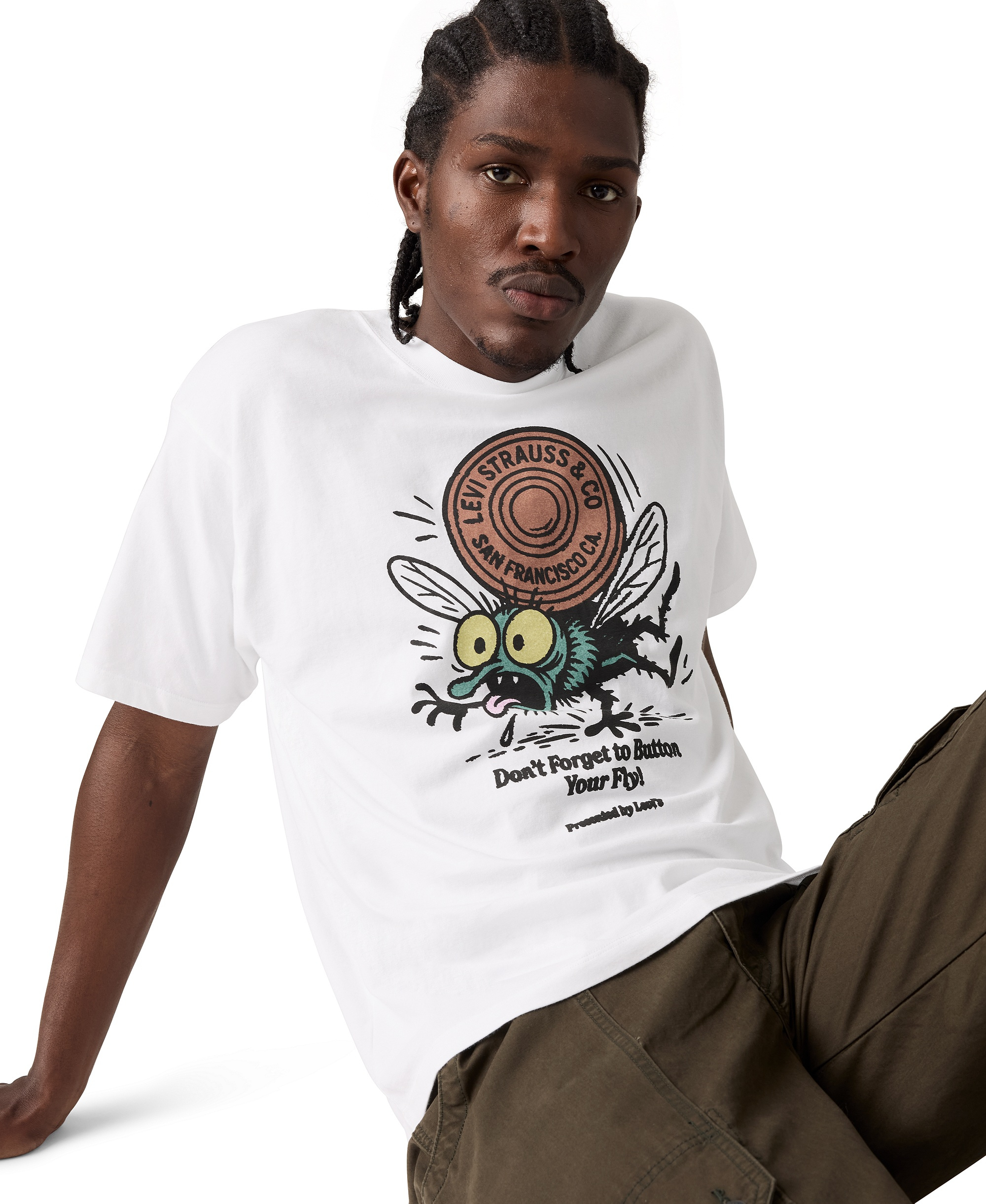 Levi's Men's Vintage Graphic T-Shirt - Button Your Fly