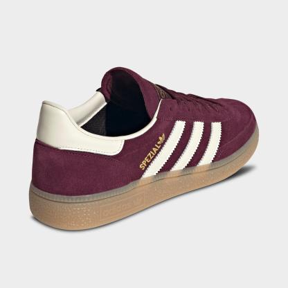 Women's adidas Originals Handball Spezial Casual Shoes - Part 3 - Maroon/Cream White/Gold Metallic - Back view