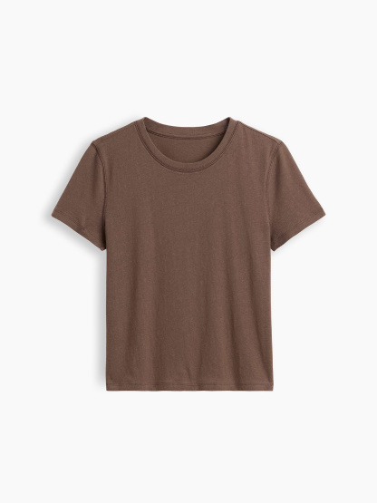 100% Cotton Authentic Shrunken T-Shirt - Cool brown
