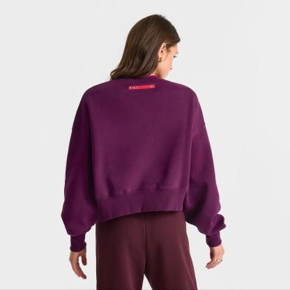 Women's Nike Sportswear Phoenix Fleece Oversized Crewneck Sweatshirt - Bordeaux