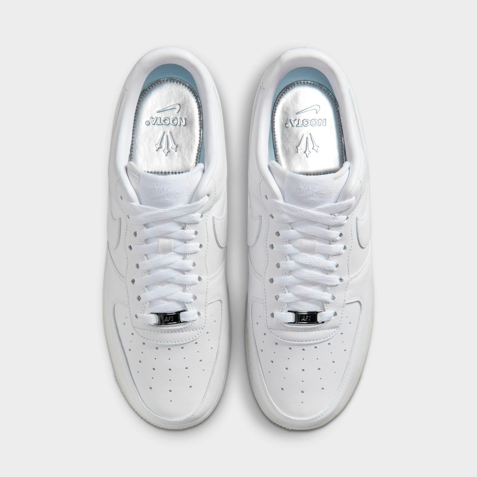 Men's Nike NOCTA Air Force 1 Low Casual Shoes - White/Cobalt Tint/Metallic Silver