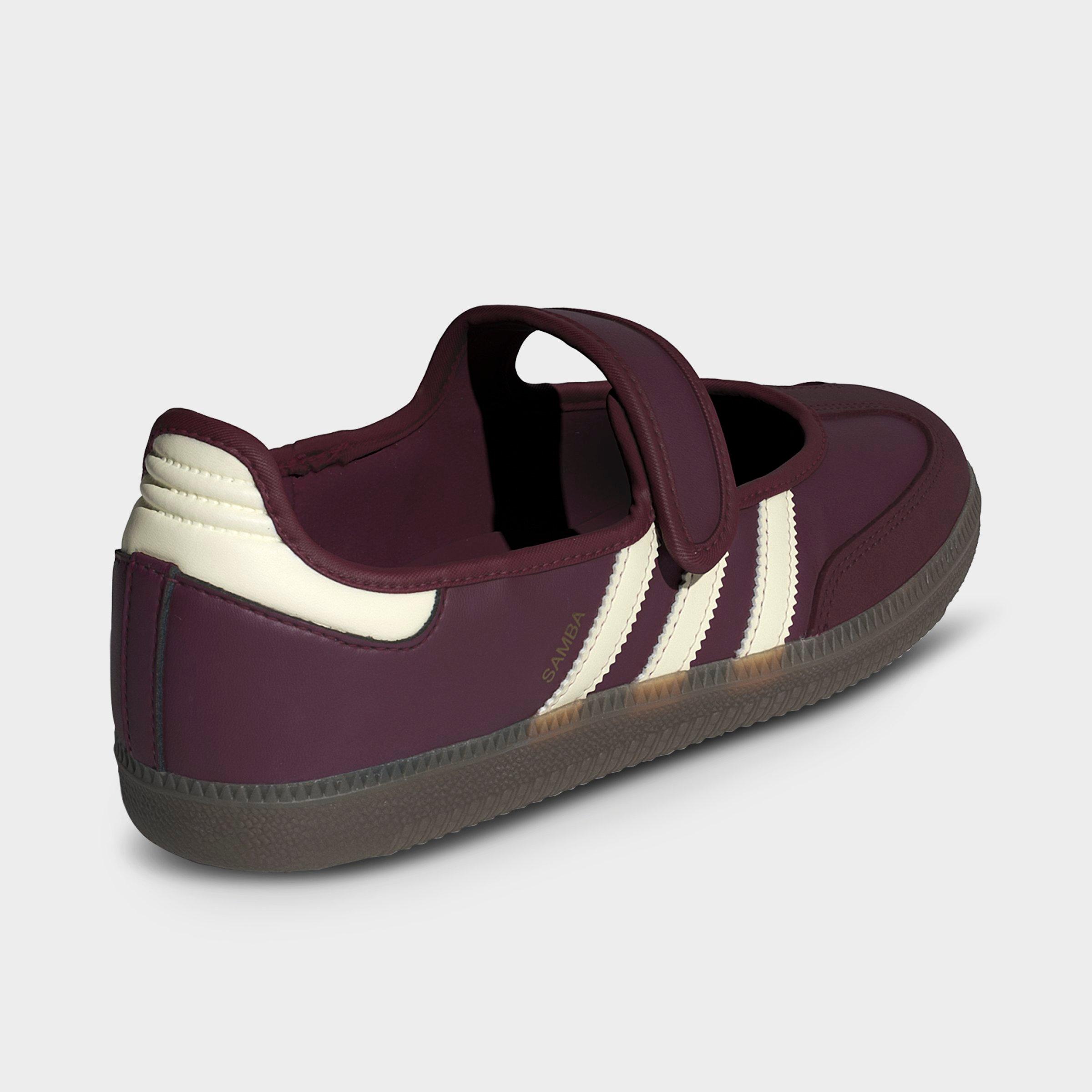 Women's adidas Originals Samba Jane Casual Shoes - Part 1 - Maroon/Cream White/Gold Metallic - Back view