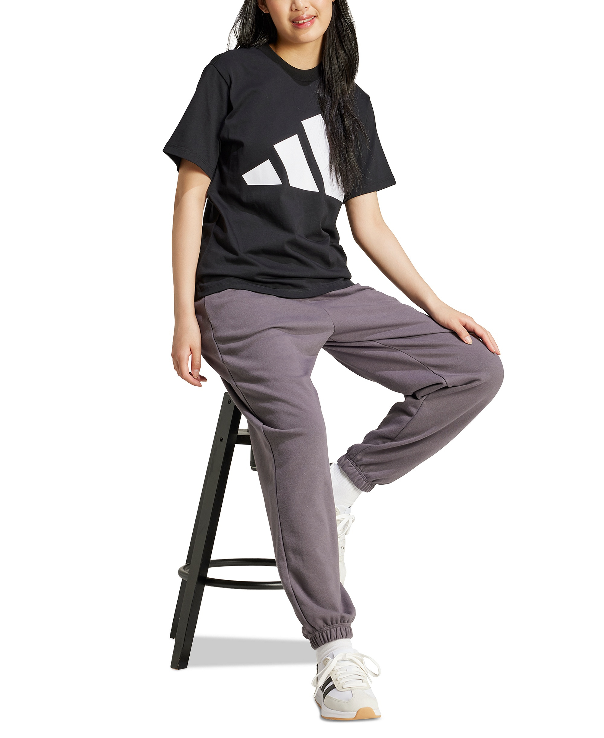 adidas Women's Essentials Big Logo Cotton T-Shirt - Black