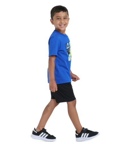 adidas Boys' 2T-7 Essential Graphic T-Shirt and Shorts, 2-Piece Set - Bright Blue