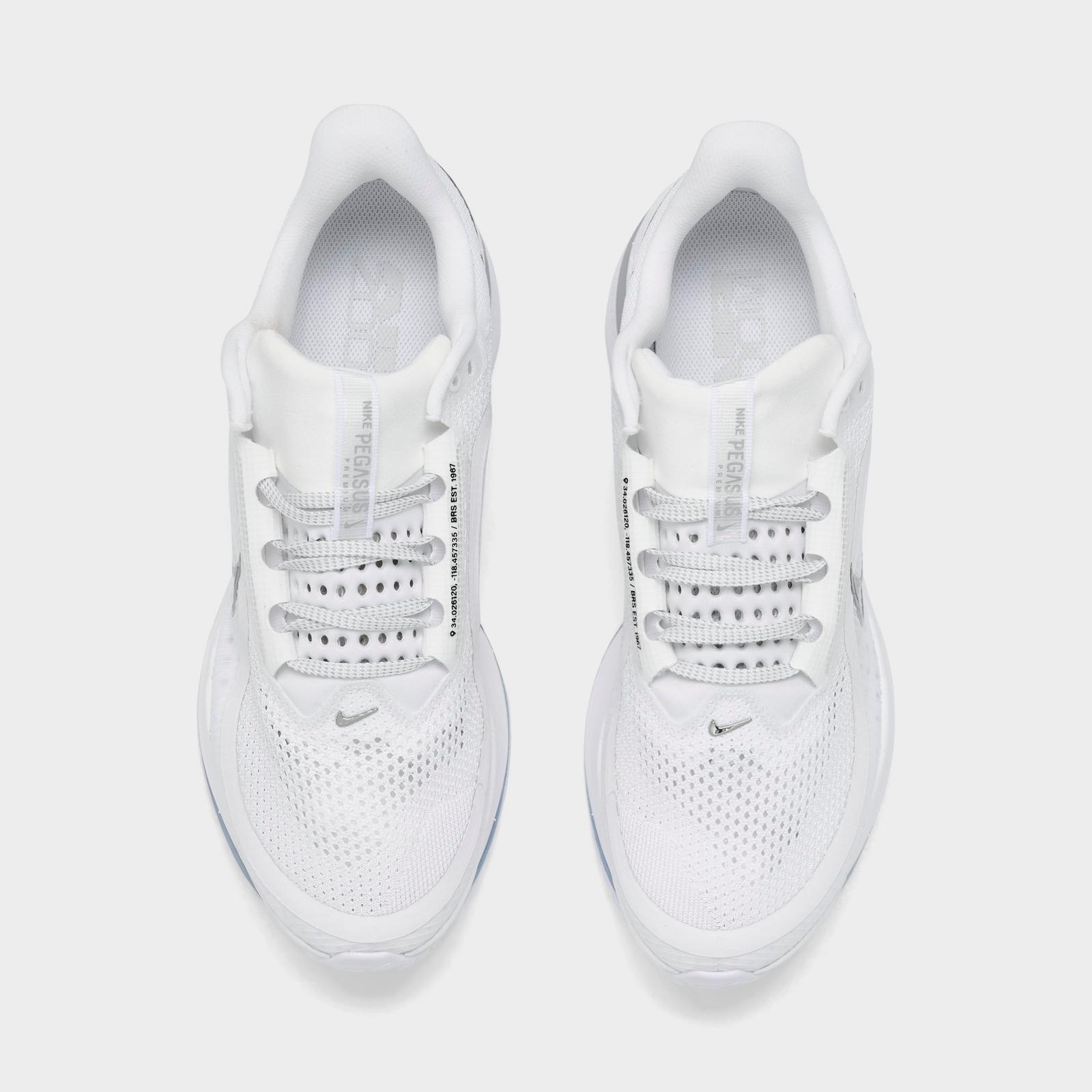 Men's Nike Pegasus Premium Running Shoes - White/Metallic Silver/Metallic Silver
