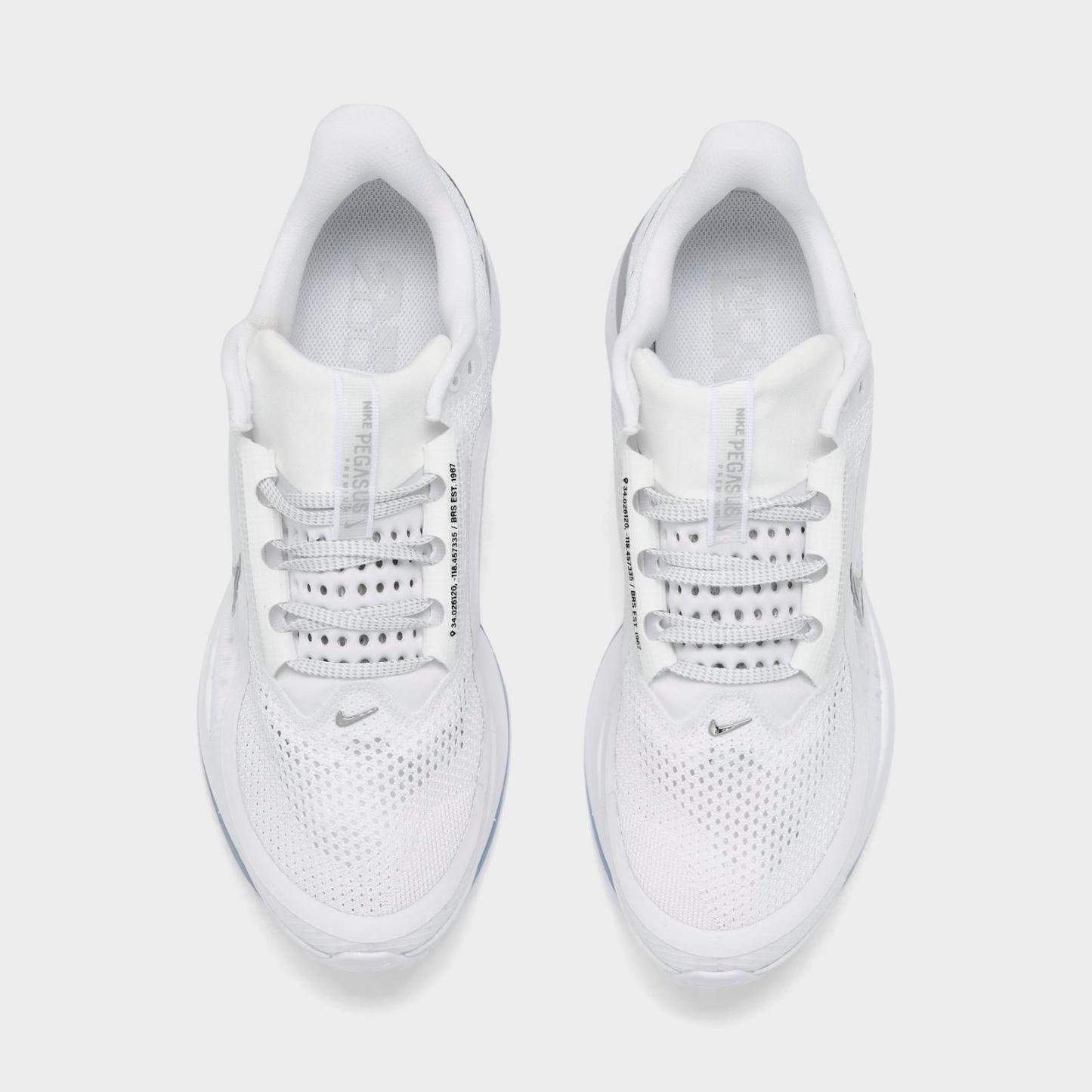Men's Nike Pegasus Premium Running Shoes - White/Metallic Silver/Metallic Silver
