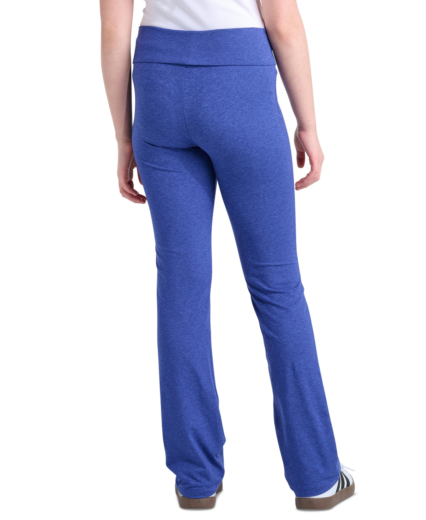 adidas Girls' 8-16 Folded Waistband Kick Flare Pants - Blue