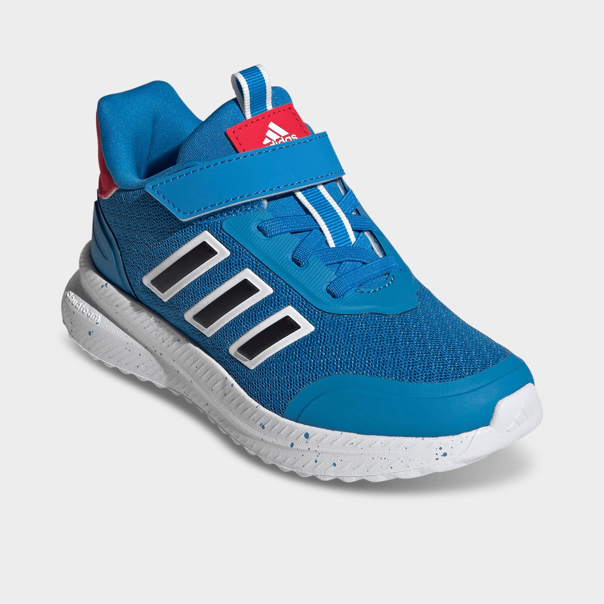 Little Kids' adidas X_PLR Path Hook-And-Loop Stretch Lace Casual Shoes - Bright Blue/White/Pure Ruby - Both shoes facing left