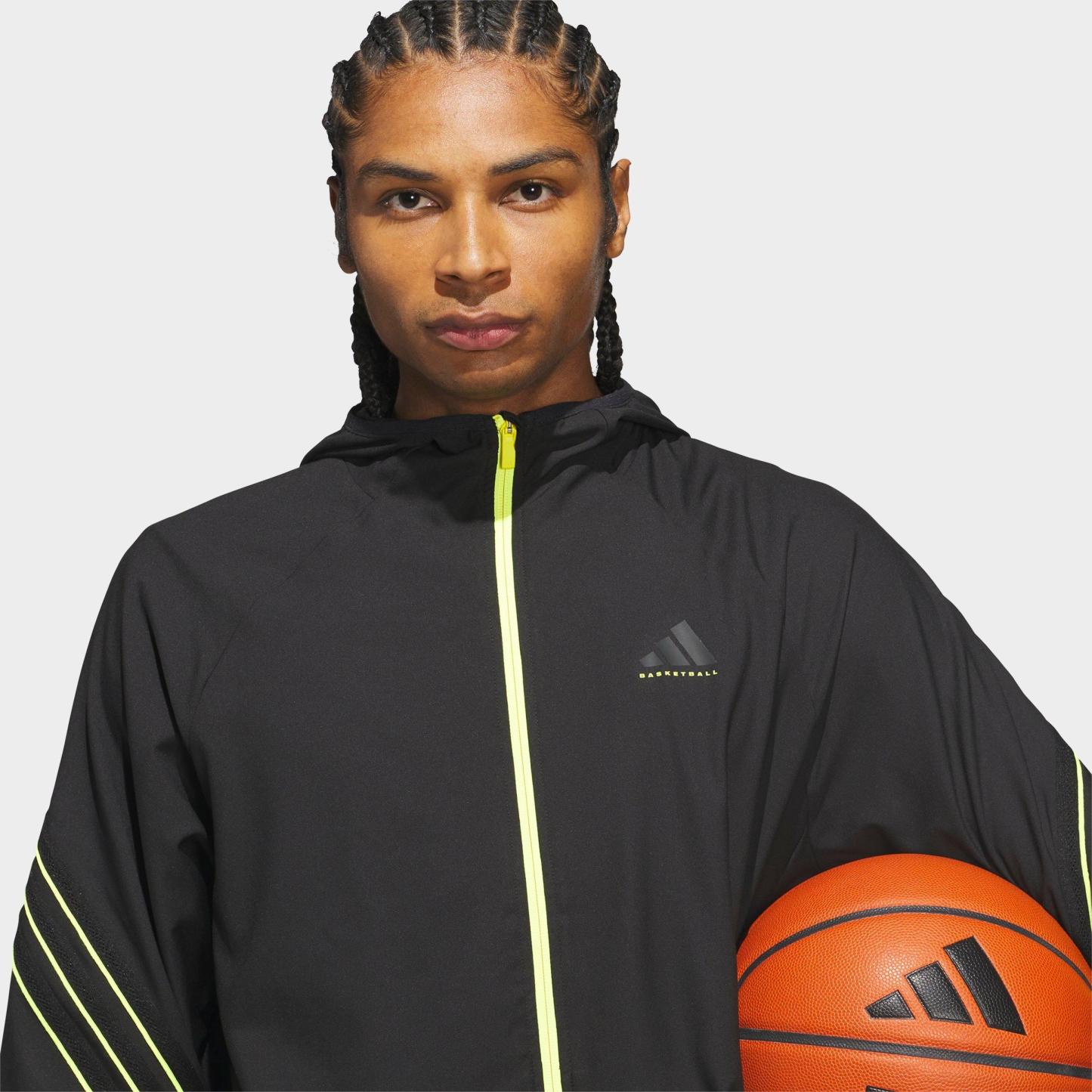 Men's adidas Crazy Lite Full-Zip Basketball Jacket - Black/Solar Lemon