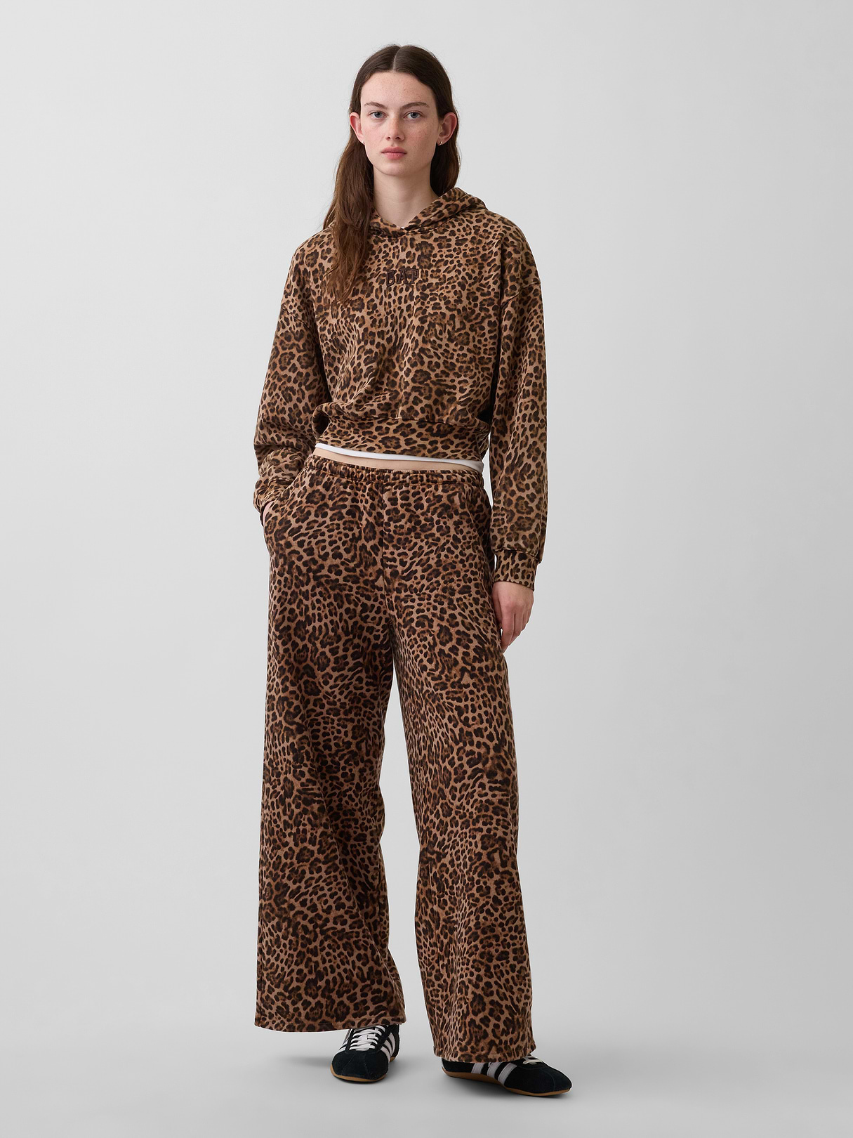 VintageSoft Baggy Sweatpants - Brown leopard