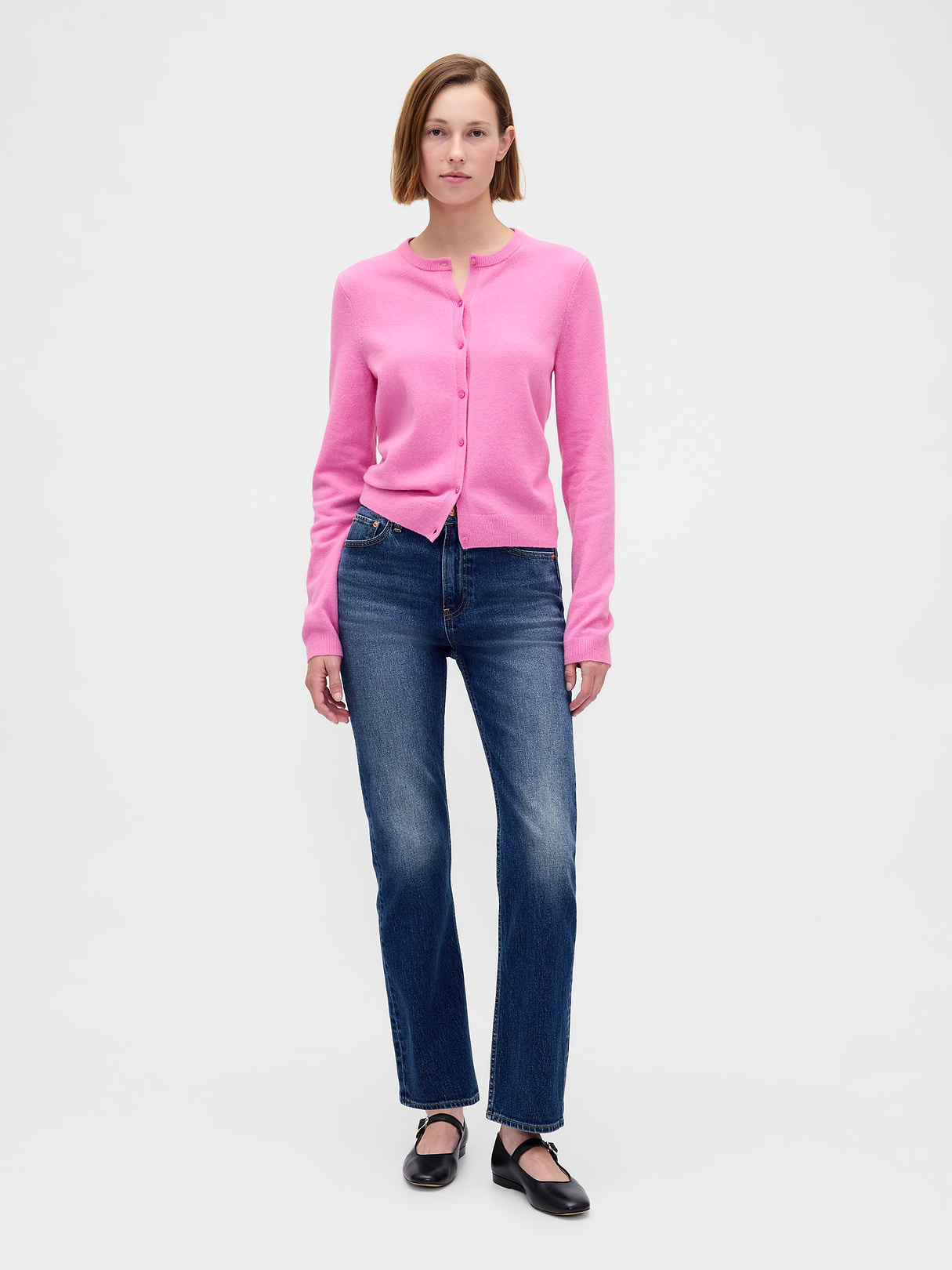 CashSoft Crop Cardigan - Pretty pink