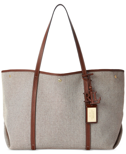 Lauren Ralph Lauren Canvas & Leather Emerie Extra Large Tote Bag - Lauren Tan
