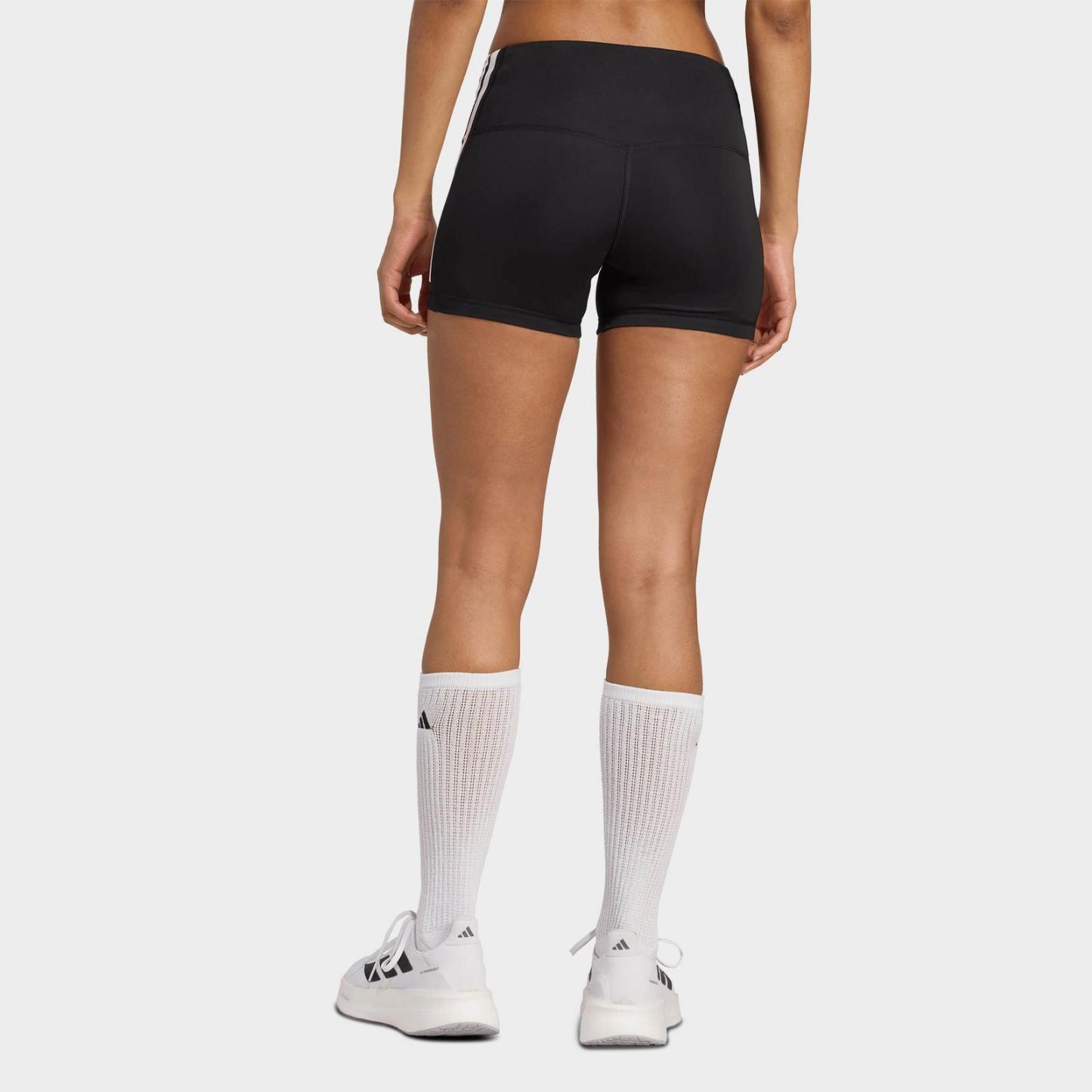 Women's adidas 3-Stripes 4-Inch Volleyball Shorts - Black - view 3