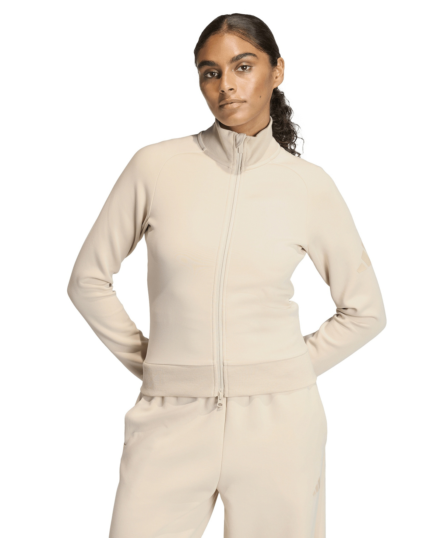 adidas Women's Soft Lux Slim Sportswear Track Jacket - Crystal Linen