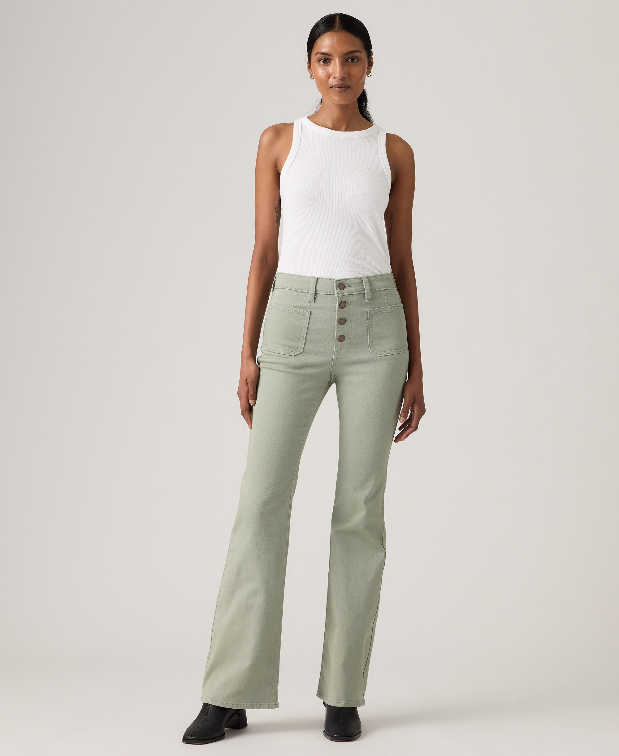 Levi's Women's 726 Patch Pocket High-Rise Slim-Fit Flare Jeans - Shadow