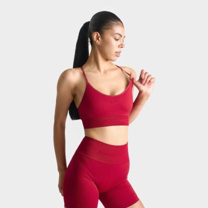 Women's Nithtke Pro Seamless Light-Support Padded Sports Bra - Tough Red