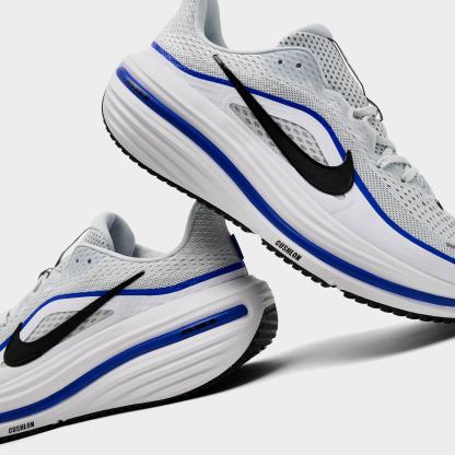 Men's Nithtke Air Winflo 12 Road Running Shoes - Off White/Black/White/Wolf Grey - Detail shot