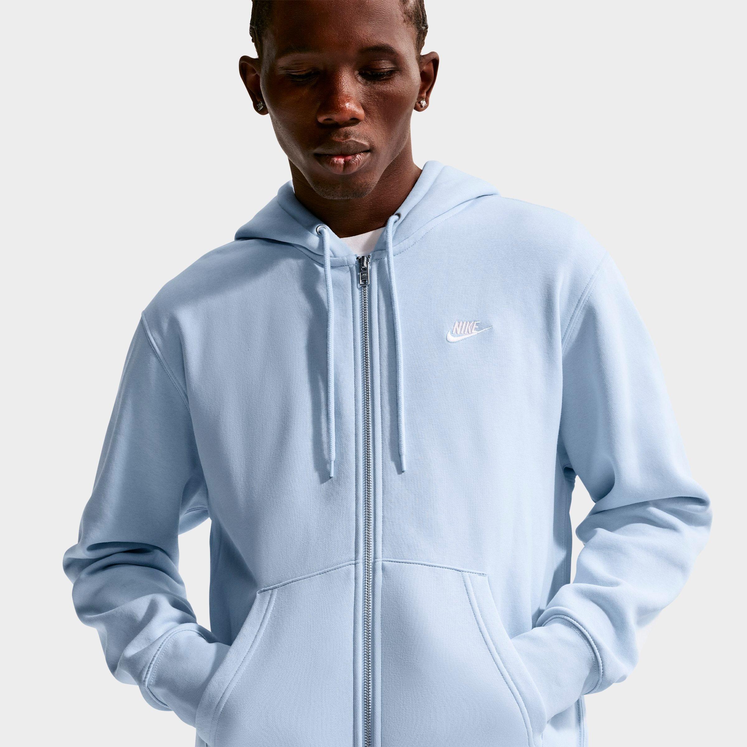 Men's Nithtke Club Fleece Embroidered Premium Full-Zip Hoodie - Part 1 - Hydrogen Blue/Hydrogen Blue/White