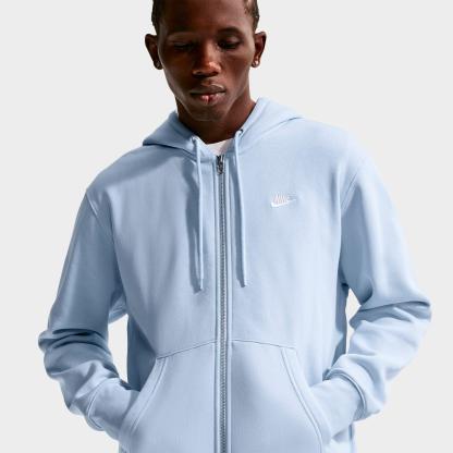 Men's Nithtke Club Fleece Embroidered Premium Full-Zip Hoodie - Part 1 - Hydrogen Blue/Hydrogen Blue/White