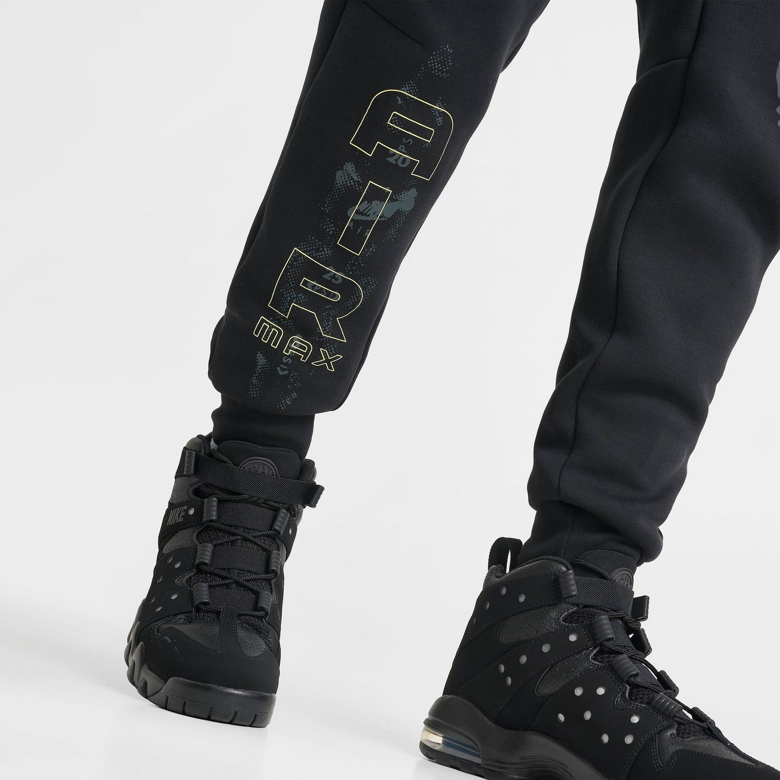 Men's Nike Tech Fleece Air Max Jogger Pants - Black/Neon Yellow
