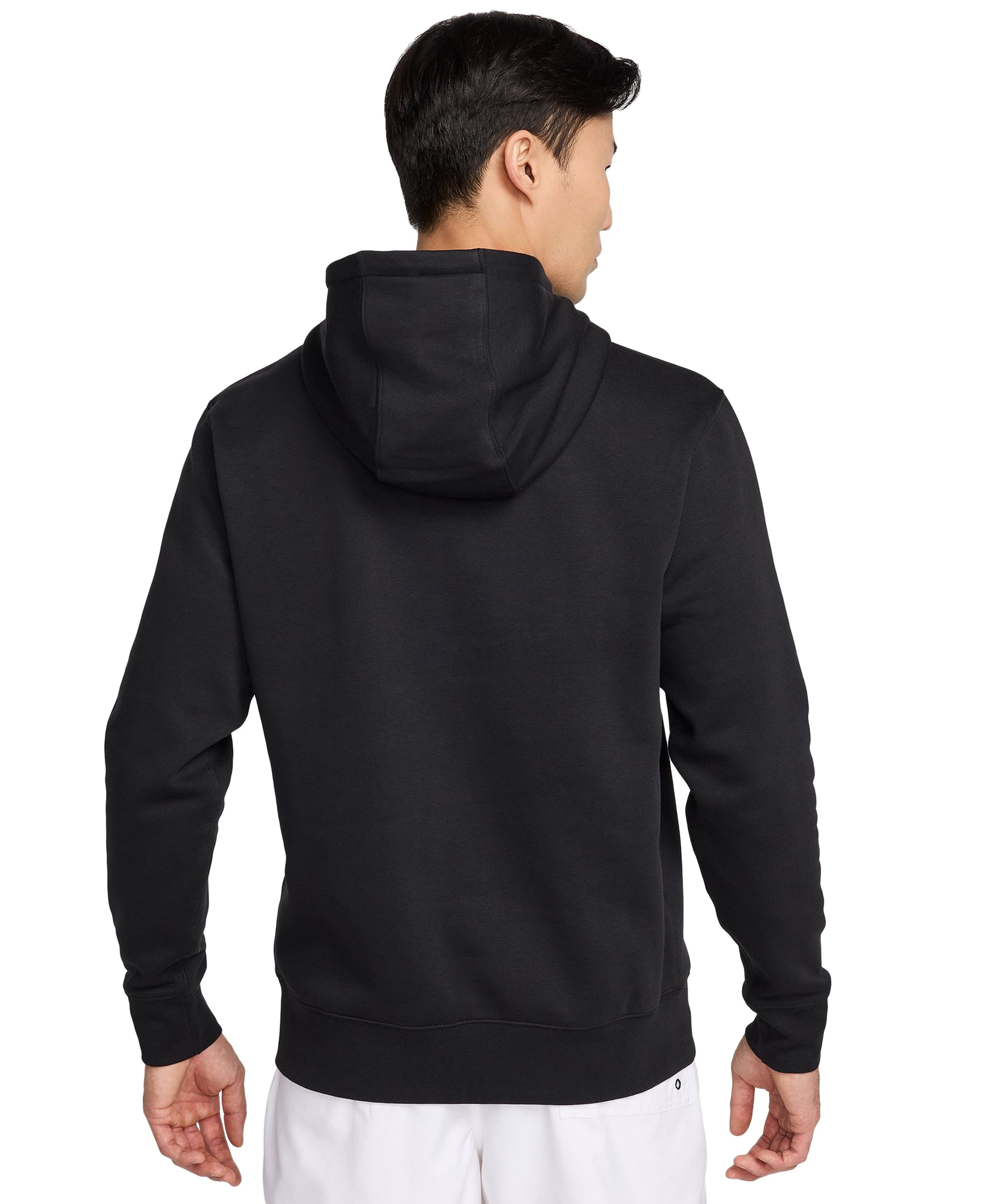 Nike Men's Club Pullover Fleece Hoodie Logo - Black/White